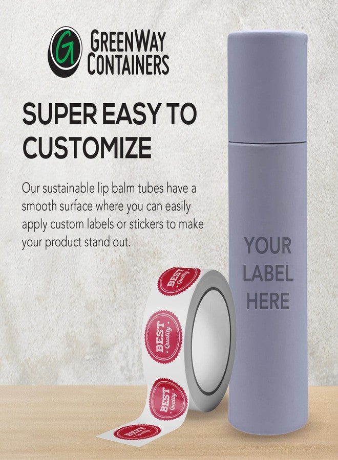GREENWAY CONTAINERS GreenWay 0.3oz / 8.5g Kraft Paperboard Lip Balm Tubes with Lids - 25 Pack Lip Gloss Tubes Refillable DIY Cosmetic Containers - Lip Balm Containers Chapstick Empty Holder - Black - Image 5
