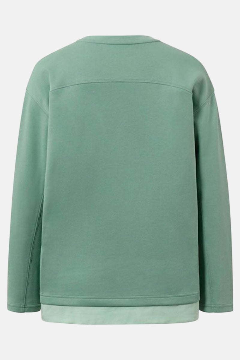 Tchibo بلوزة تدريب طويلة الأكمام للنساء، لون أخضر فاتح - Image 3