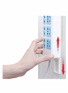 KASTWAVE Power Strip Holder, 2 Pack Self Adhesive Punch-Free Plug-in Wall Socket Sticker Fixer Reusable Adapter Fixer Stand Shelf Traceless Cable Management Patch Panel Socket Organizer (Whtie)  - Image 1