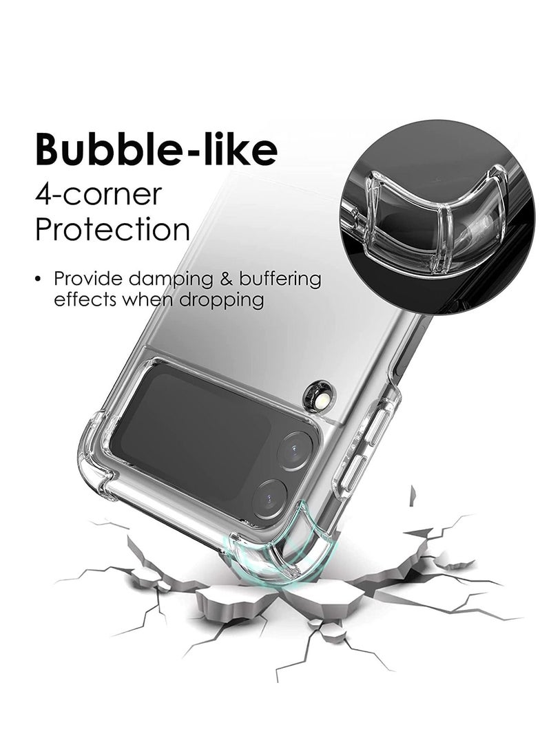 DUSALA Compatible with Galaxy Z Flip 4 Case Anti Yellow Ultra ,thin Slim Fit Four Corner Airbags Protection Samsung Galaxy Z Flip 4 5G 2022 (Clear) - Image 2