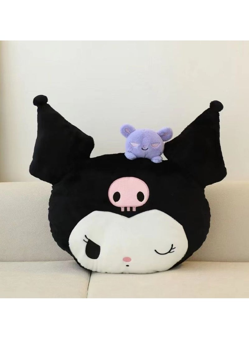 Cartoon Sanrio Kuromi 2-in-1 pillow flannel blanket set, suitable for plane and train travel, camping or office nap blanket (blanket size 150cmx100cm)  - Image 5