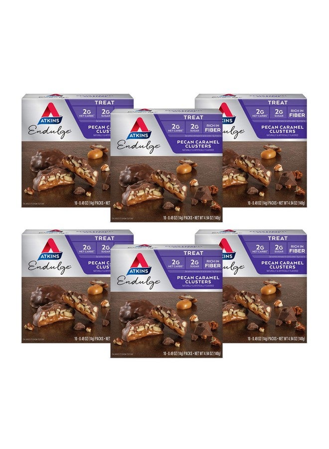 Atkins Pecan Caramel Clusters, Dessert Favorite, High in Fiber, Low Carb, 2g Sugar, 60 Count - Image 1