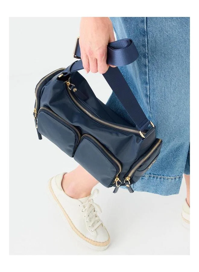 Jimmy Key Navy Adjustable Strap Multi-Compartment Bag.