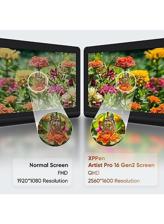 XP-PEN Artist Pro 16 Gen 2 16 Inch QHD Drawing Tablet with Screen, X3 Pro Smart Chip Stylus, Fully Laminated Display, Shortcut Keyboard & Stand - Image 4