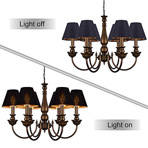 Wellmet Chandelier Lamp Shades, ONLY FOR CANDELABRA BULBS, Clip-on Fitter Lampshade, 3" X 6" X 5", Set of 6 - Image 5