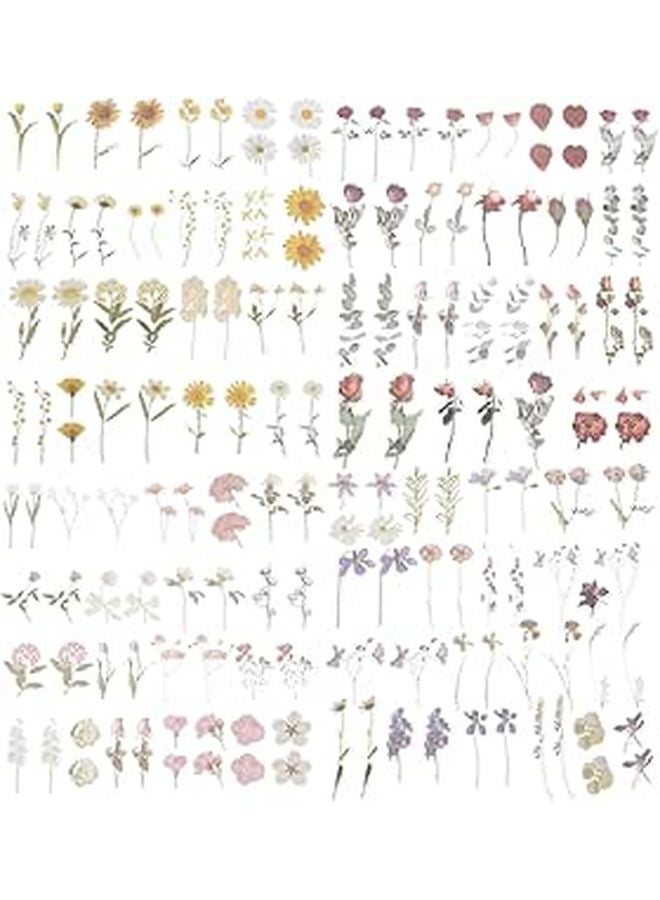 4Pcs Floral Scrapbook Stickers Set For DIY Scrapbooking Album And Travel Journal Decoration - Image 1