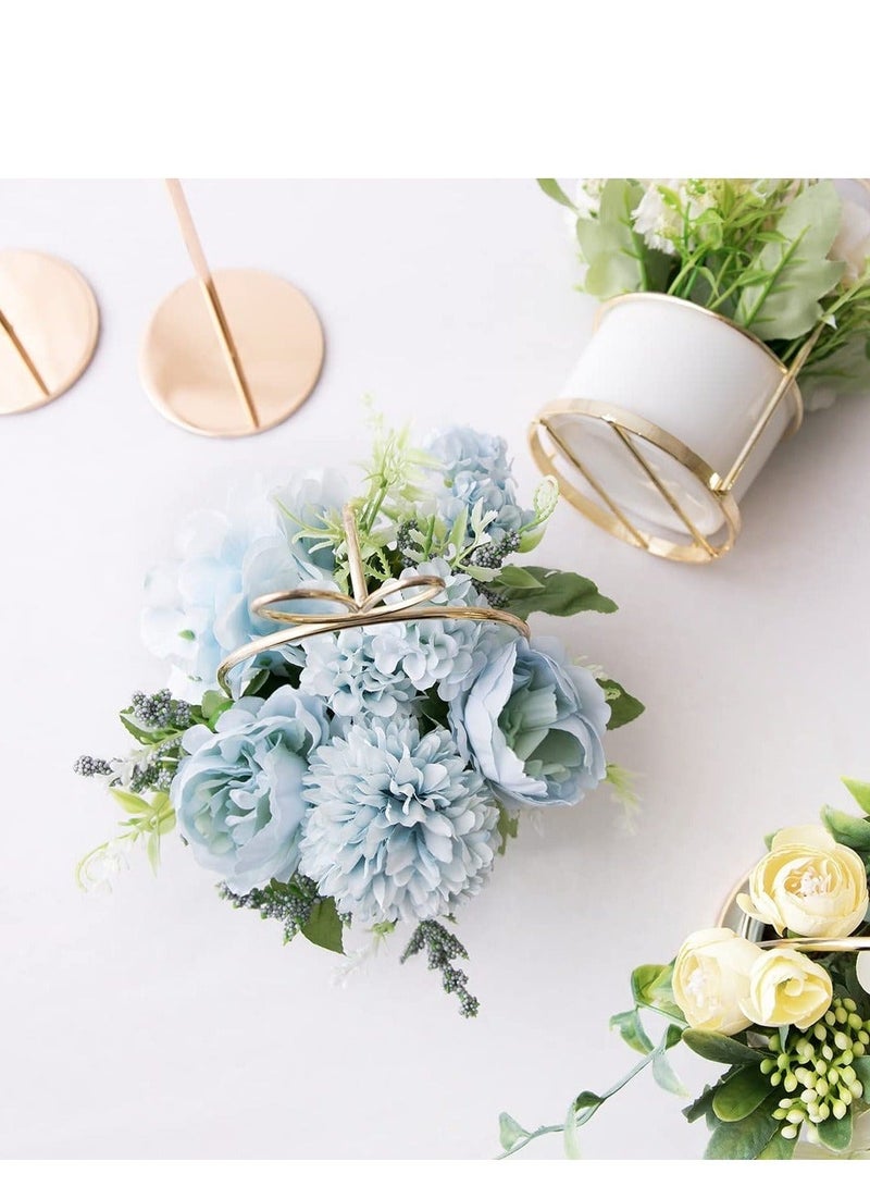 Captaintech Hydrangea Artificial Flowers, Faux Hydrangea Flowers for Mother Day Gifts, Silk Hydrangea Fake Flowers for Wedding Centerpieces Party Decor, Chrysanthemum Potted Blue - Image 2