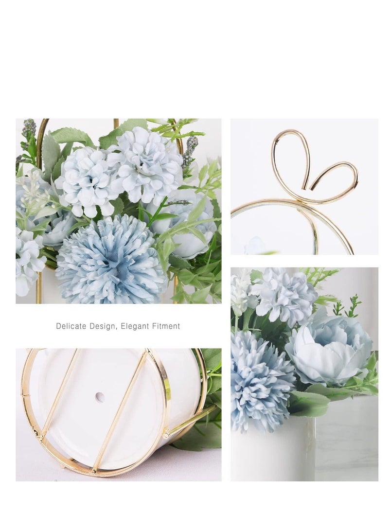 Captaintech Hydrangea Artificial Flowers, Faux Hydrangea Flowers for Mother Day Gifts, Silk Hydrangea Fake Flowers for Wedding Centerpieces Party Decor, Chrysanthemum Potted Blue - Image 5