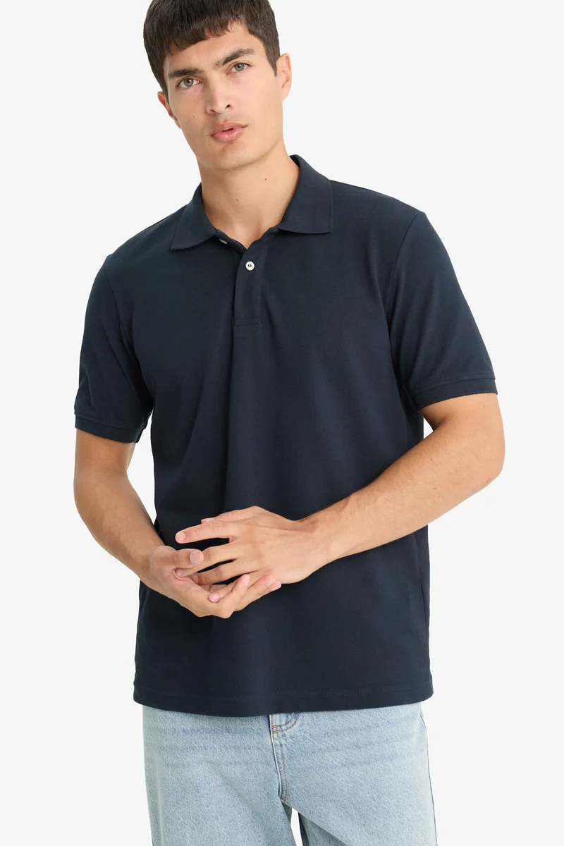 Regular Fit Polo Collar Pique Short Sleeve Polo T-Shirt