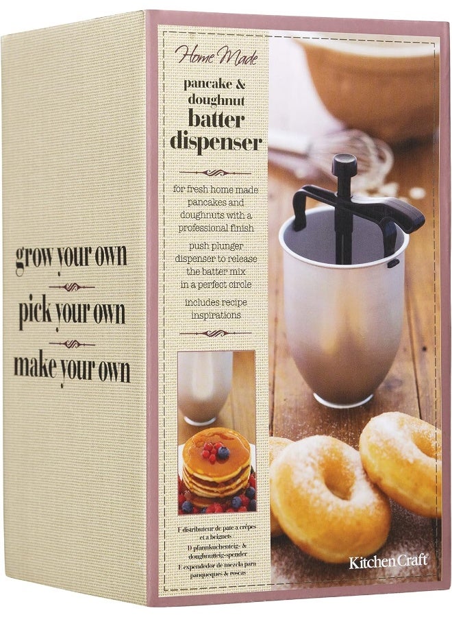 KitchenCraft Home Made Pancake And Doughnut Batter Dispenser, Display Boxed, Silver, Kchmpd, 12.5 X 10 20 Cm - Image 2