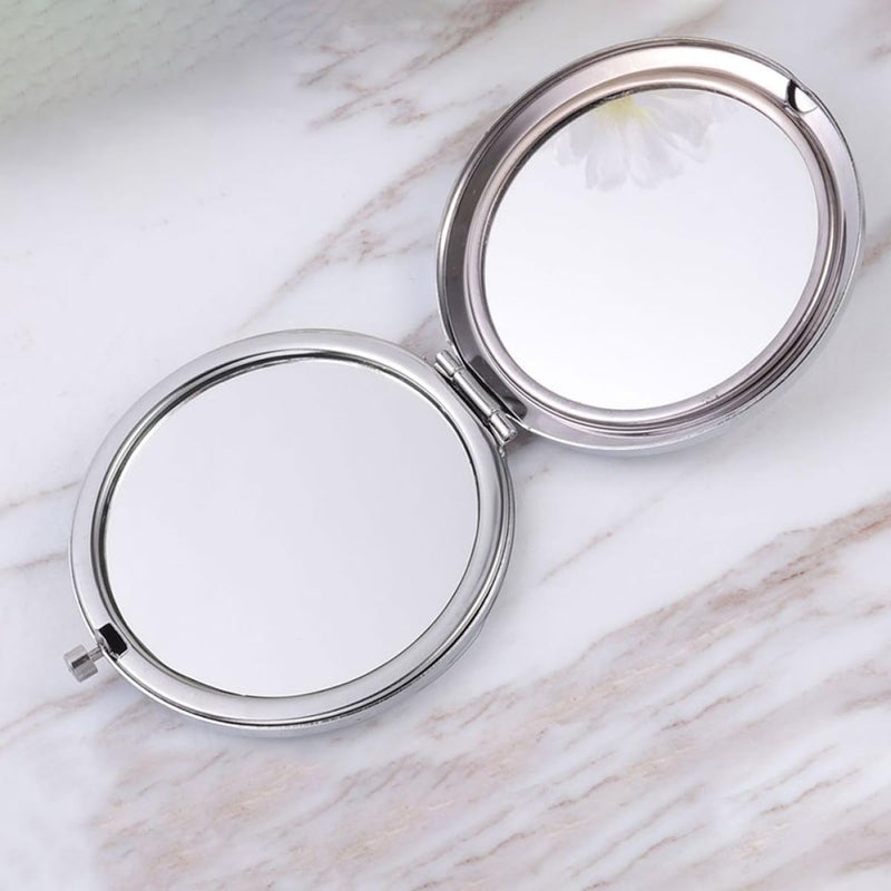 5pcs Double-Sided Folding Cosmetic Mirrors Small Travel Makeup Mirrors Light Gold Metal Frame for Women Portable Vanity Use - Image 4