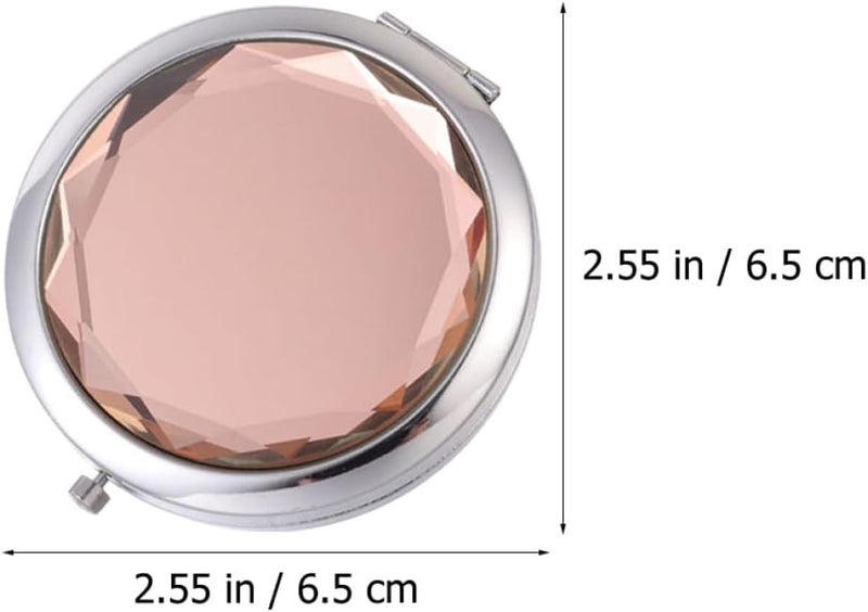 5pcs Double-Sided Folding Cosmetic Mirrors Small Travel Makeup Mirrors Light Gold Metal Frame for Women Portable Vanity Use - Image 2