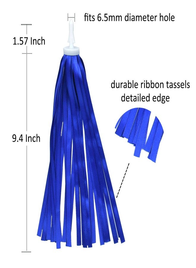 catin Royal Blue Bike Streamers Ribbon Bicycle Tassels for Vintage Bike Decorations, 1 Pair - Image 3