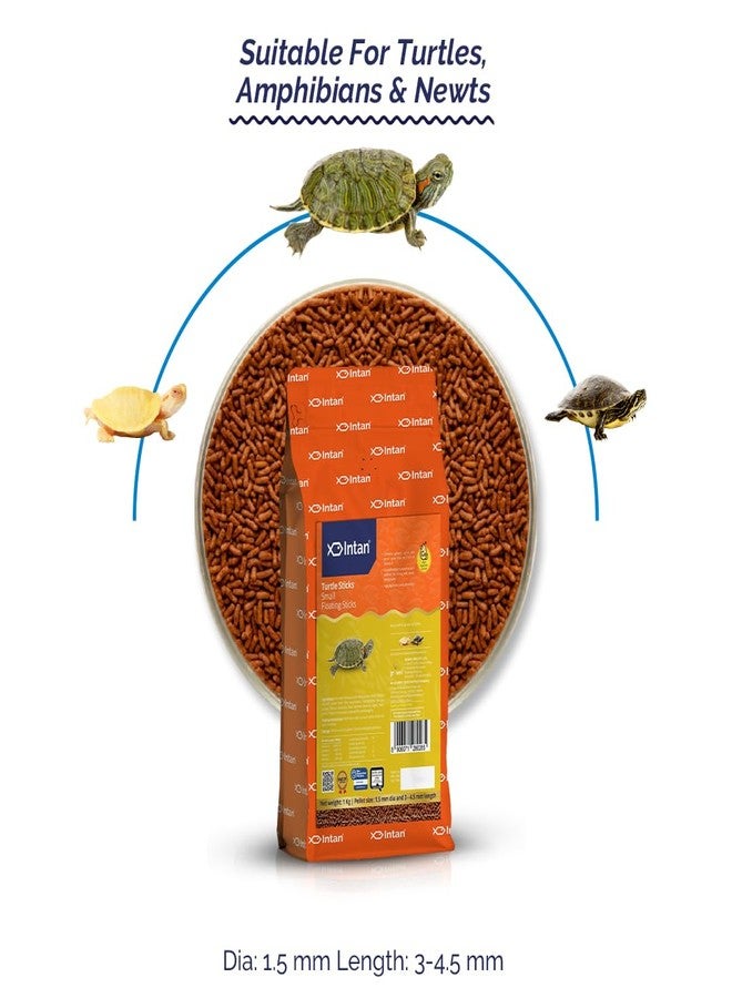Intan Turtle Sticks (Small 1.5mm x 3-4.5mm Floating) | 1Kg - Highly Nutritious Ornamental Fish Food for Turtles, Amphibians & Newts | Growel Feeds - Image 2