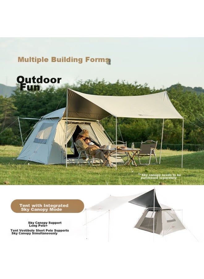 Mobigarden Tent, Outdoor Park Automatic Quick-open Black Rubber Tent Zero-motion Space Version 155 Nx23561029, Beige - Image 3