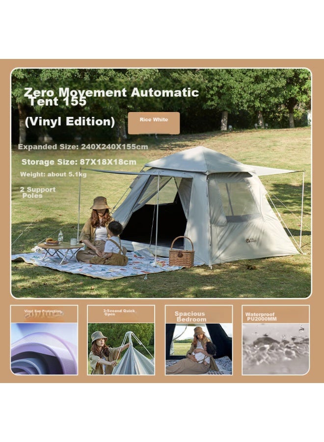 Mobigarden Tent, Outdoor Park Automatic Quick-open Black Rubber Tent Zero-motion Space Version 155 Nx23561029, Beige - Image 2