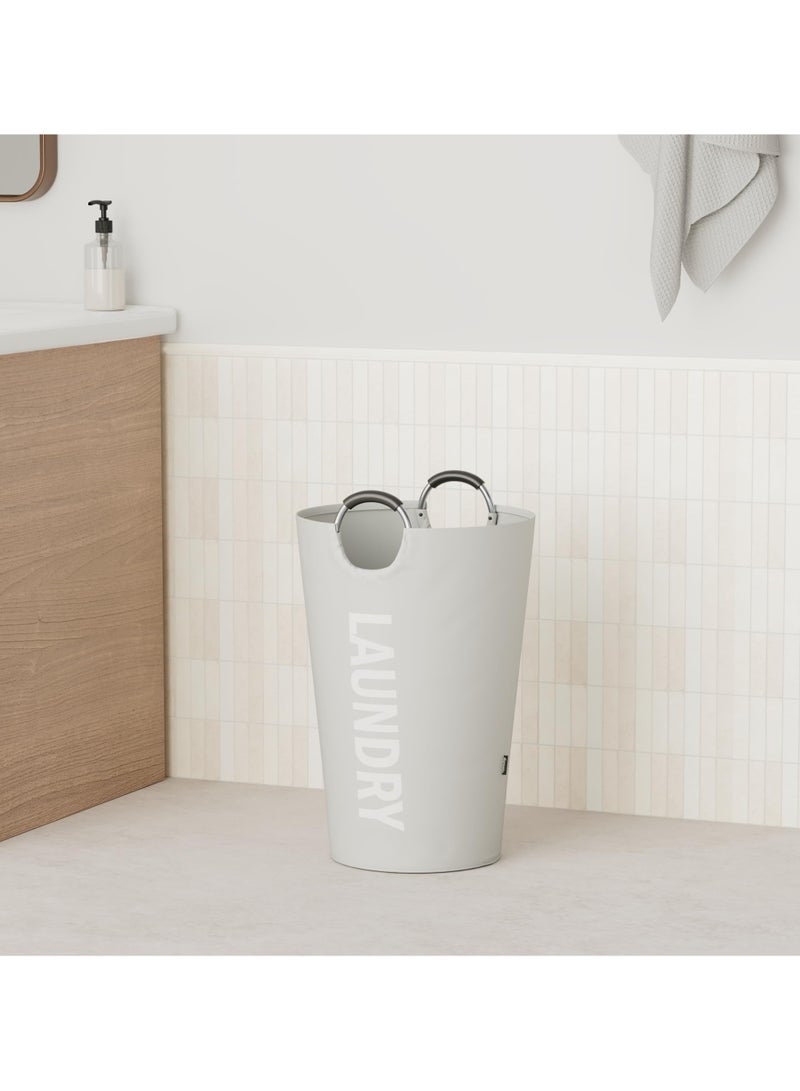 90L Laundry Basket Grey Waterproof Laundry Hamper, Laundry Bag with Padded Handles, Clothes Hamper Stands Up Well, Collapsible Laundry Basket Easy Storage - Image 2