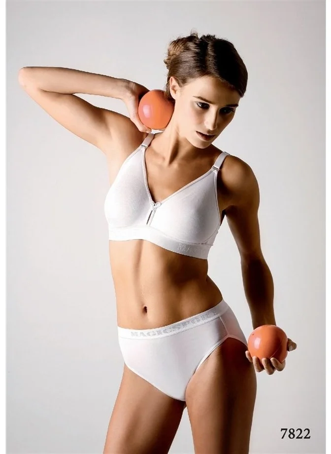 Magic Form 7822 Combed Fabric Non-Sponge Sports Bra - White