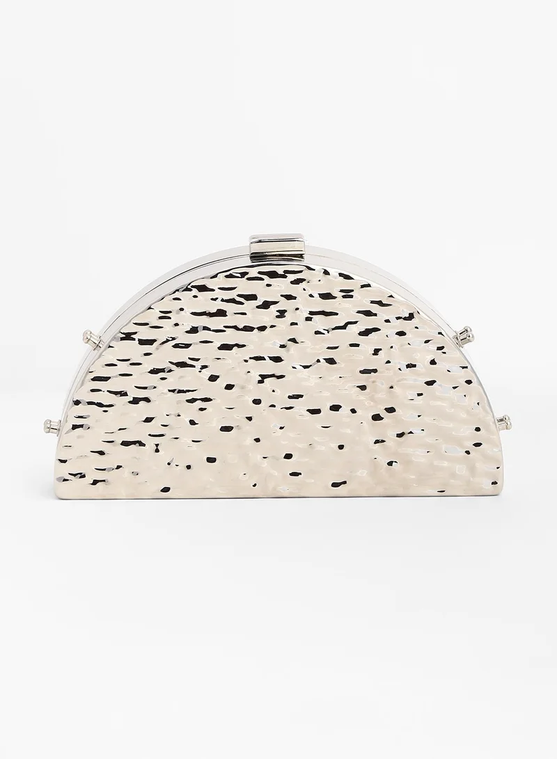 Haute Sauce Solid Push Lock Regular Acrylic Clutch Bag For Women