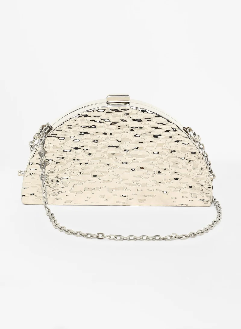 Haute Sauce Solid Push Lock Regular Acrylic Clutch Bag For Women