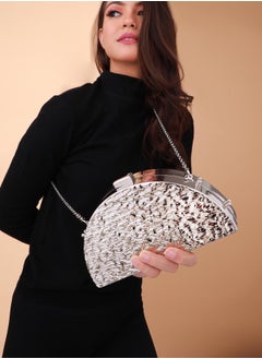 Haute Sauce Solid Push Lock Regular Acrylic Clutch Bag For Women  - Image 2