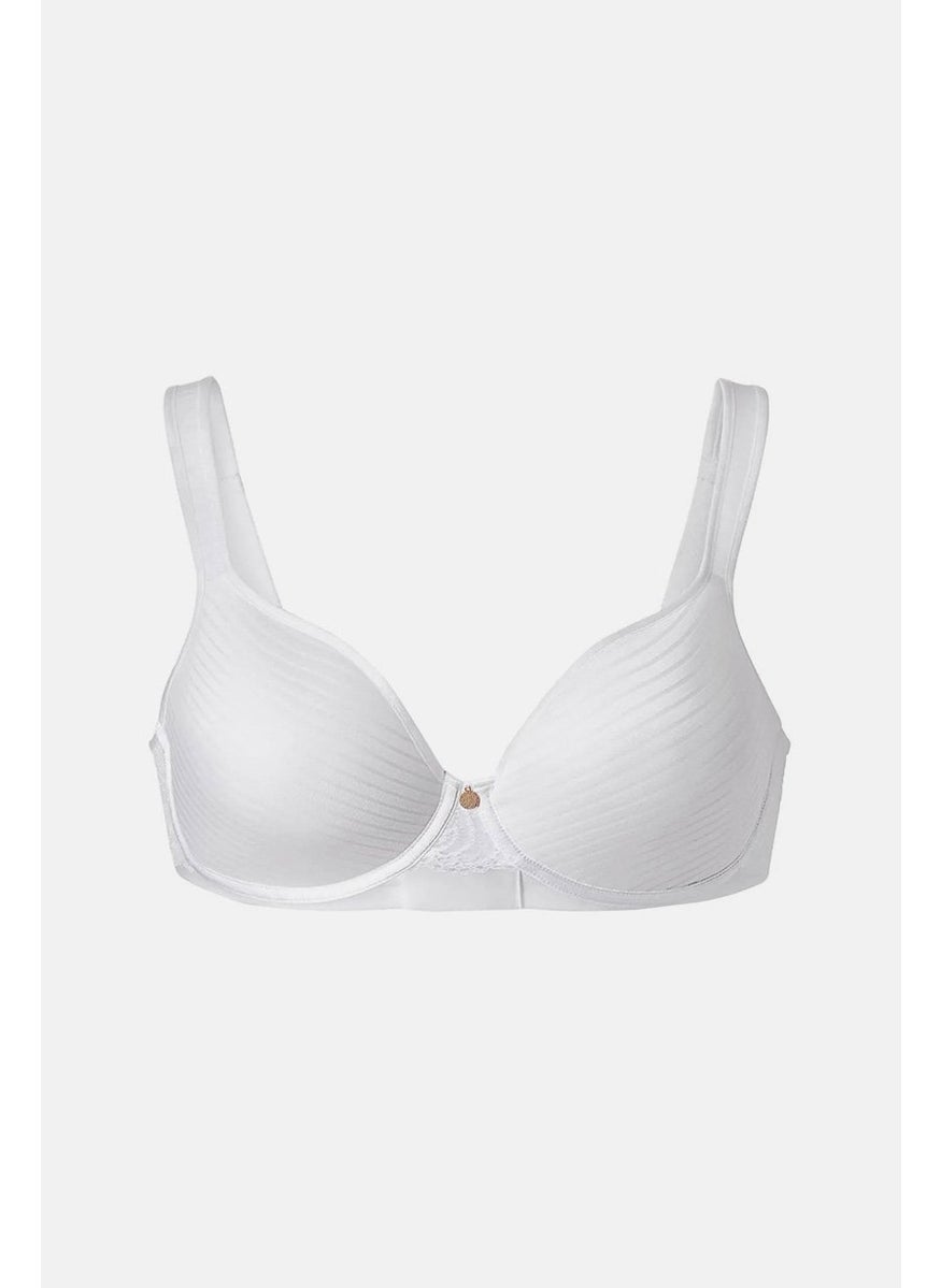 Tchibo Women Stripe Underwire Padded Bra, White  - Image 3