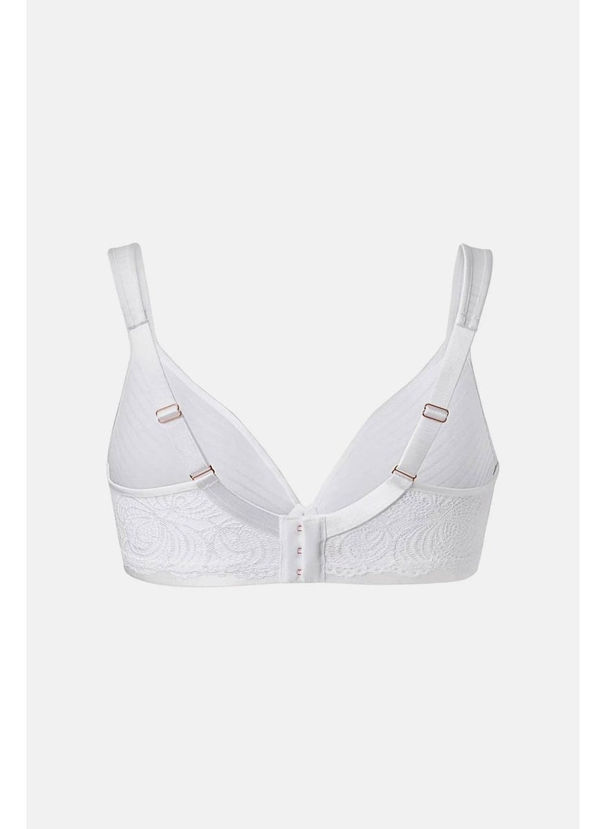 Tchibo Women Stripe Underwire Padded Bra, White  - Image 2