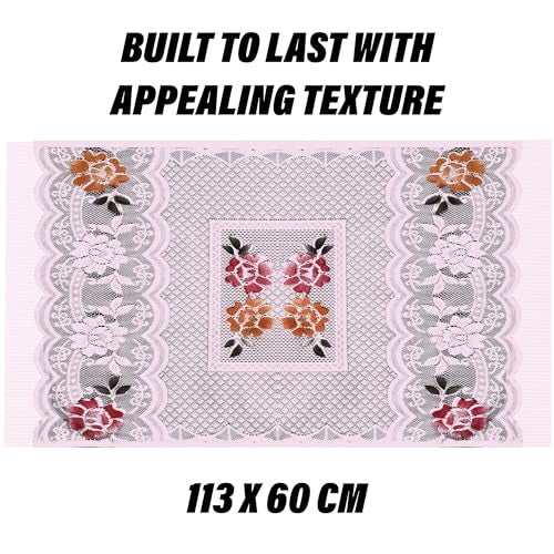 Kuber Industries Fridge Top Cover | Household Refrigerator Cover | Refrigerator Top Cover for Kitchen | Refrigerator Top Protector | Net Jhalar Fridge Top Cover | Pink - Image 3