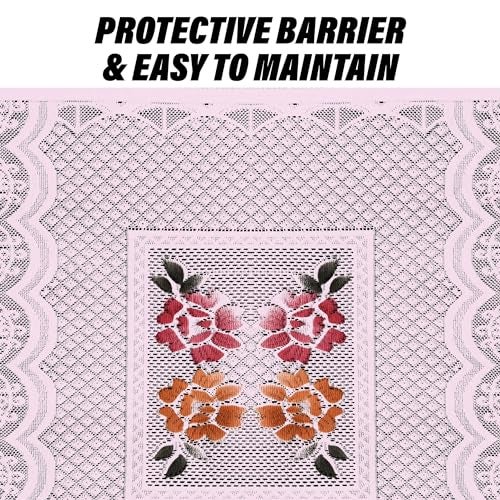 Kuber Industries Fridge Top Cover | Household Refrigerator Cover | Refrigerator Top Cover for Kitchen | Refrigerator Top Protector | Net Jhalar Fridge Top Cover | Pink - Image 5