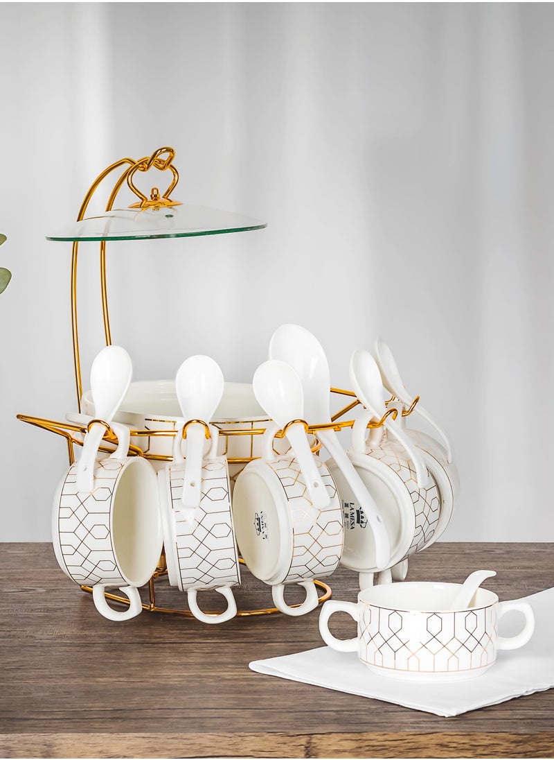 La Mesa La Mesa 16 Pcs Soup Set Serve 6 Persons White 37x34x1 cm  - Image 1