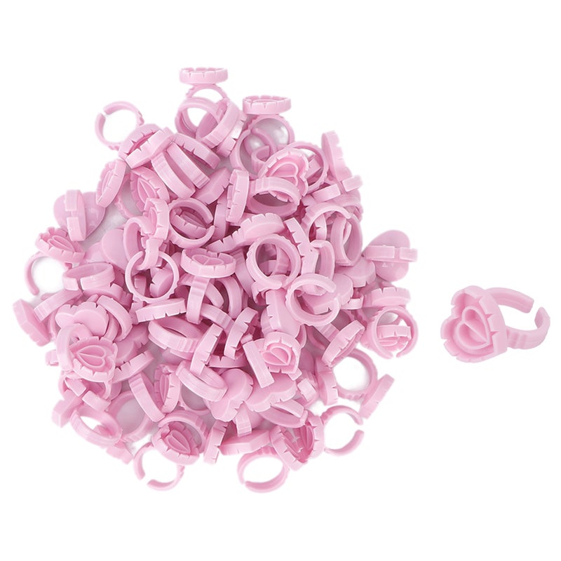 100pcs Disposable Lash Glue Holder Ring Cup Eyelash Extensions Quick Blossom Cups - Image 1