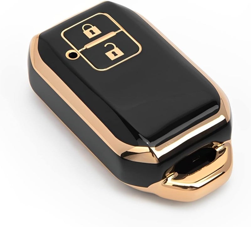Guance 3D (Black) TPU key Shell key cover for Baleno, Grand Vitara, XL6, Swift, Brezza, Celerio, Ignis, Ertiga, Dzire, Fronx, Urban Cruiser, Glanza, Hyryder (Black,1 Pcs) Car Key Cover - Image 1
