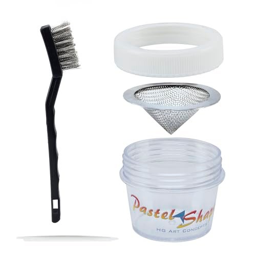 HG Art Concepts Pastel Sharpener Shaper with Storage Jar Shapes Soft Pastels to A Point Or Shape Complete Set with Wire Brush Mesh Funnel Storage Jars - Image 1