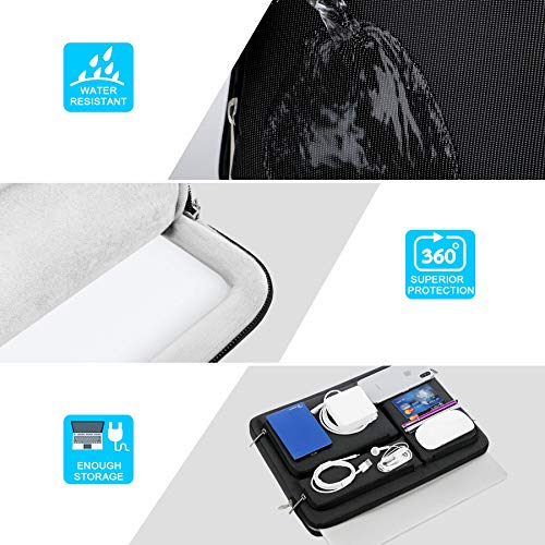 Lacdo 360 Protective Laptop Sleeve Case for 13 inch New MacBook Air M5 A3449 2026 M4 A3240 2025 M3 A3113 M2 A2681 M1 A2337 13 inch New MacBook Neo A18 Pro A3404 2026 Computer Bag Black - Image 3