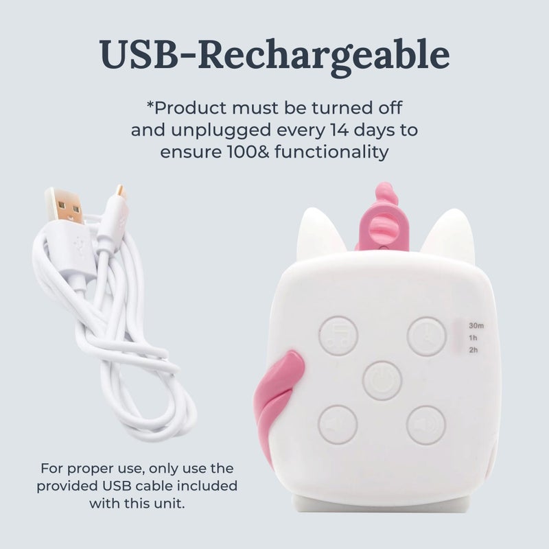 Yogasleep Pocket Baby Soother Unicorn, White Noise Machine, 6 Soothing Sounds & Timer for Better Sleep, Includes Brown Noise & Lullabies, Compact Size for Travel & Child Safe, Must Have Registry Gift - Image 2