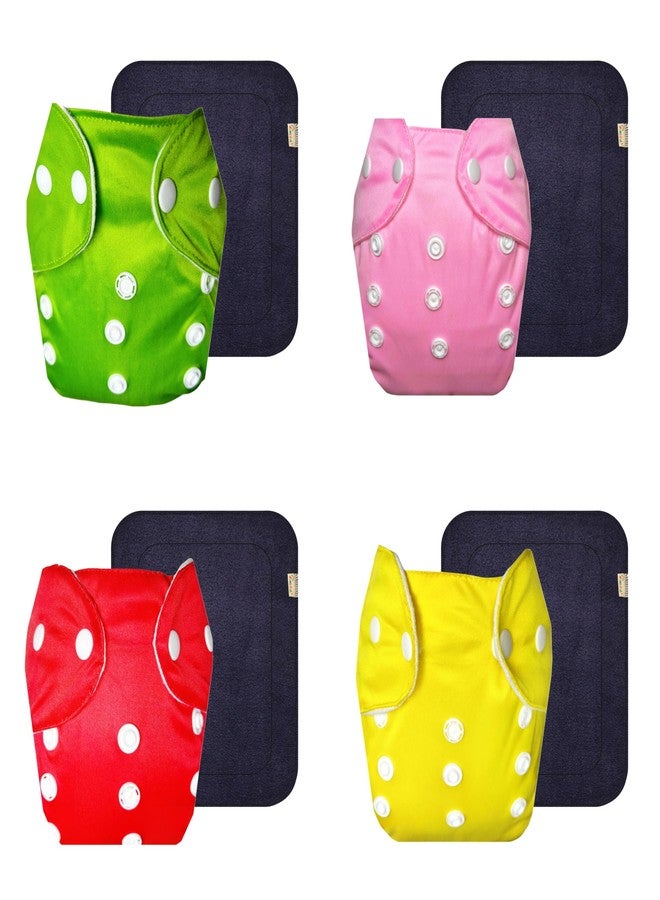 Dumbledo Lite Cloth Diaper with Gray Insert (Pack of 4) | Snug Fit | 6-Layer Absorbent Pad | Quick Dry | Ideal for Toddlers | 3 Months - 2 Years | Unisex Baby - Image 1