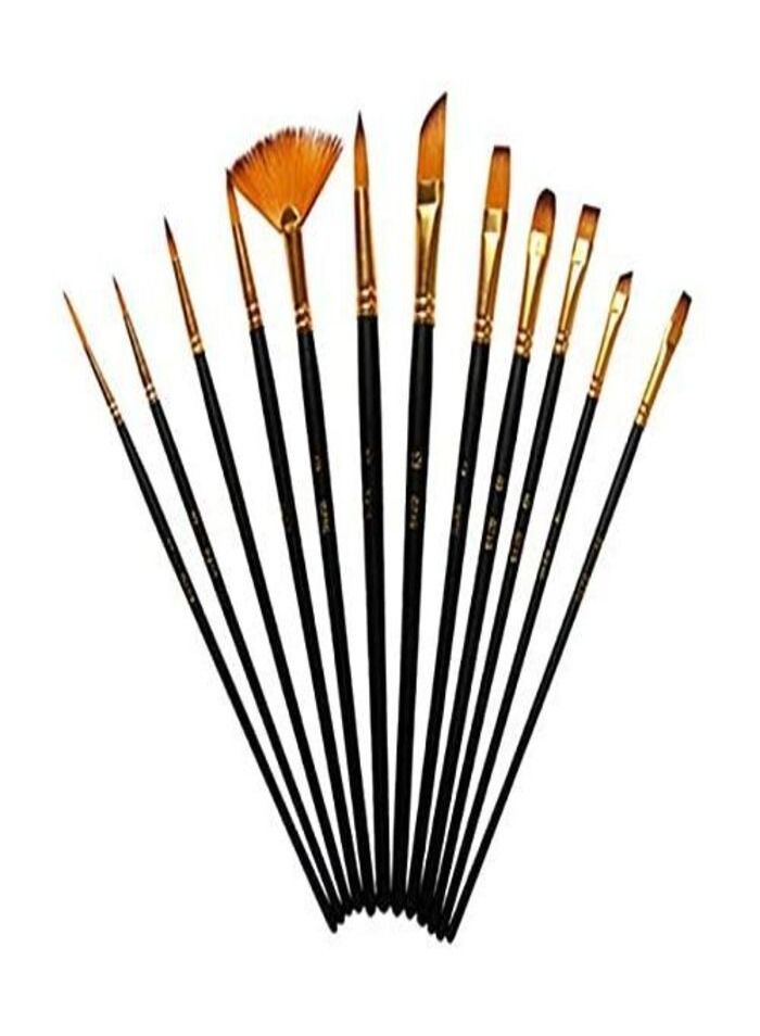 12pcs/Set Art Brush Set Paint Brushes Watercolor Acrylic Oil Painting - Image 1