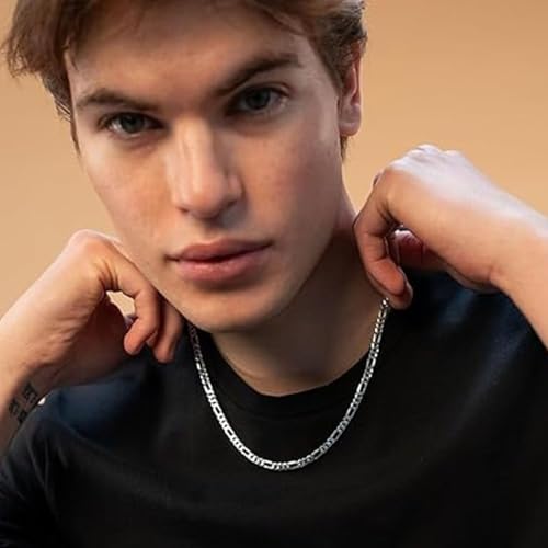 QUADRI - Certified Made in Italy 925 Sterling Silver 5mm Figaro Link Chain Necklace 18 Inchs - Image 2