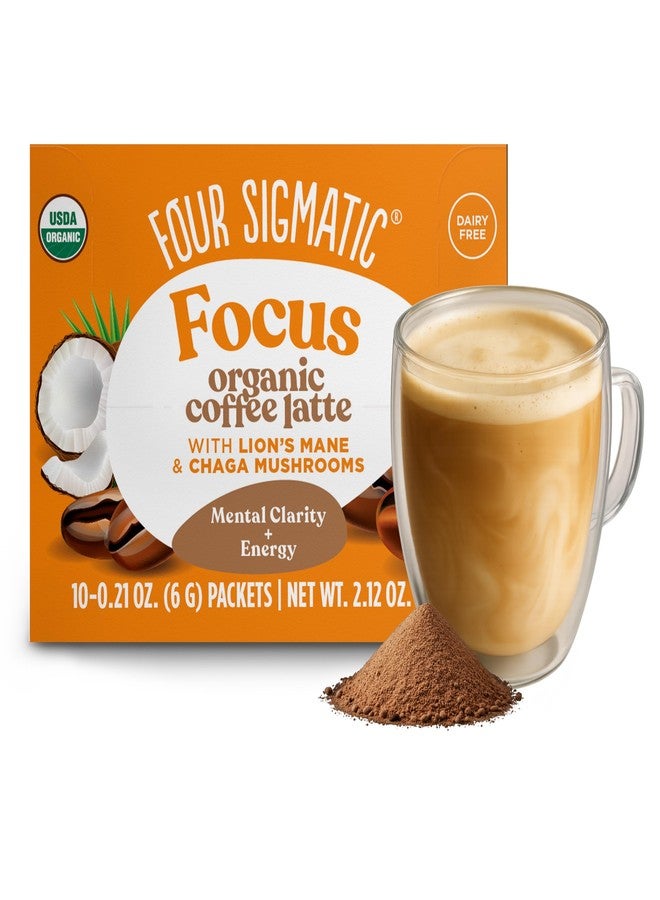 Four Sigmatic Mushroom Coffee Latte | Daily Dose Alternative | Organic Instant Coffee Latte Mix with Lion's Mane, Chaga Mushrooms & Coconut Milk Powder | Keto & Dairy-Free | 10 Packets - Image 1
