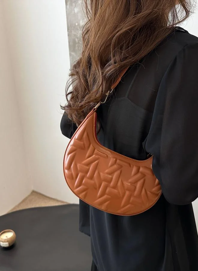 تايك تو Brown Quilted Crescent Bag
