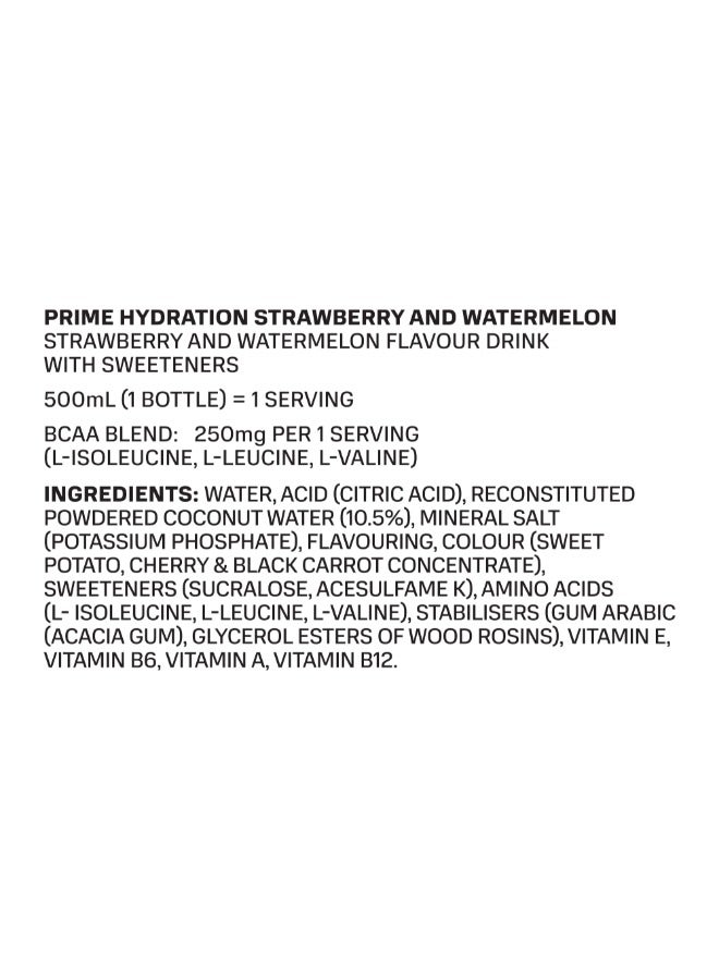 Prime Hydration Strawberry And Watermelon Flavour Hydration Drink - Image 4