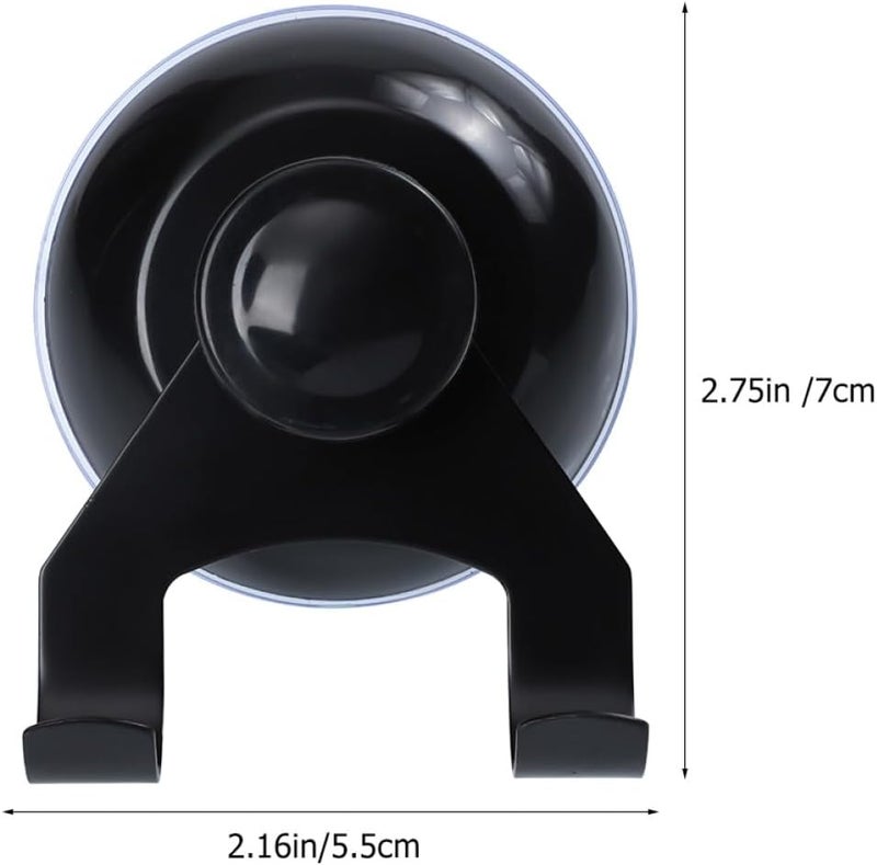 2pcs Stainless Steel Wall Hooks with Black Vacuum Suction Cups Heavy Duty Suction Cup Hooks for Bathroom and Kitchen for Shower Walls and Glass Panels - Image 2