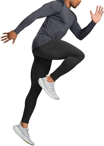 TSLA Men's Thermal Long Sleeve Compression Shirts, Athletic Base Layer Top, Winter Gear Running T-Shirt, Heatlock Round Neck Charcoal, Medium - Image 5