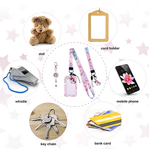 HIFOT Unicorn Kids Lanyard with Id Holder, Detachable Wrist Lanyard for Keys, Retractable Badge Holder with Metal Lobster Clasp Used for Student, Nurse, Teacher ID Holder - Image 5