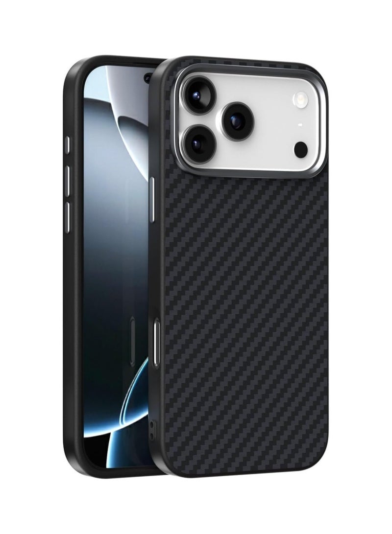 عام غطاء واقي مغناطيسي متوافق مع iPhone 17 Pro - غطاء فائق النحافة مضاد للصدمات بنسيج ألياف الكربون وطلاء مضاد لبصمات الأصابع، يدعم الشحن اللاسلكي - Image 1