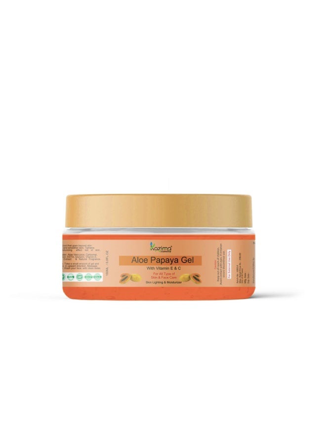 KAZIMA Aloe Papaya Gel with Vitamin E & C for Skin Lightening & Moisturizing, 150ML - Image 1