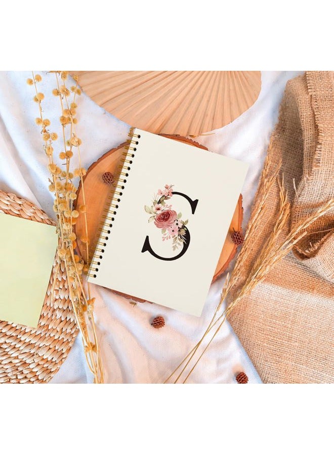 OXW Initial Letter S Notebook-Personalized Notebook, Monogram Gifts, Hardcover Spiral Notebook 5.5 x 8.3 - Image 2