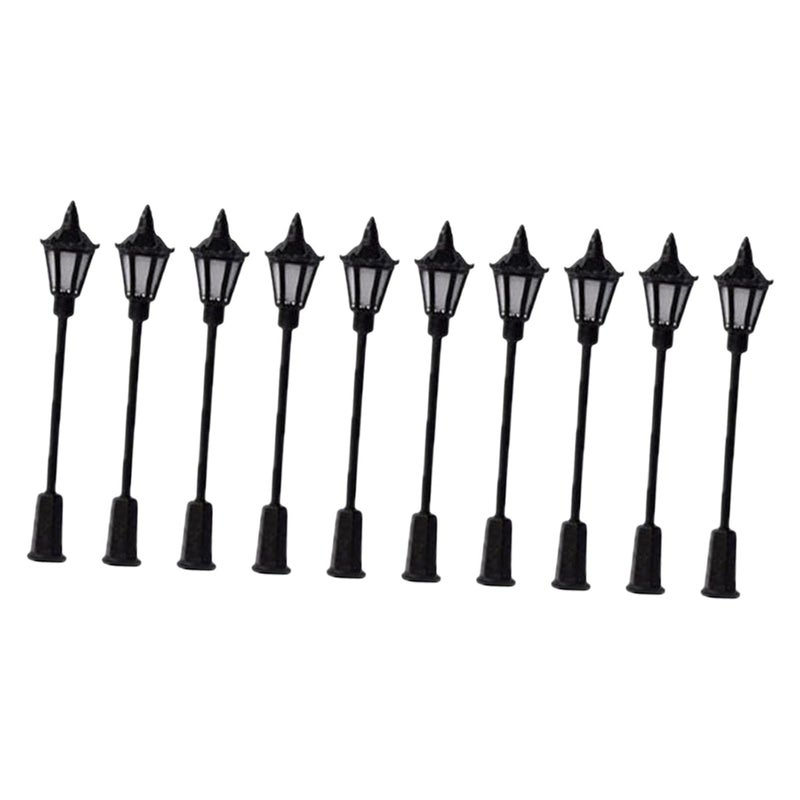 ATORSE UJEAVETTE 10x Model Railway Lamps HO Scale Street Lights Garden Garden Decor Hexagon light - Image 4