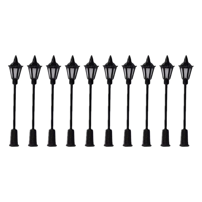 ATORSE UJEAVETTE 10x Model Railway Lamps HO Scale Street Lights Garden Garden Decor Hexagon light - Image 1