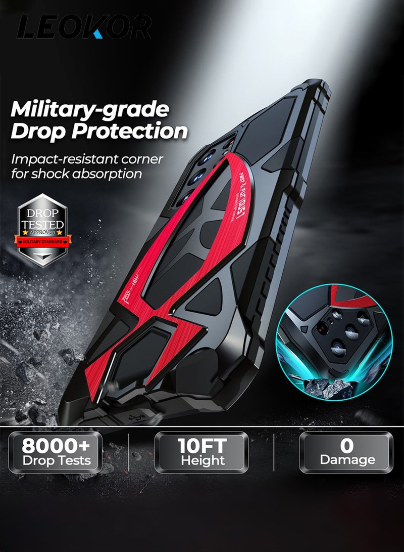 LEOKOR 2 in 1 Sport Car Design Phone Case,Grade Drop Protection,Metal Shockproof Heavy Duty Cover,with Screen Protector Film,for Samsung Galaxy S24 Ultra Case - Image 4
